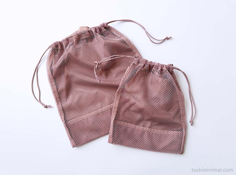 無印良品ポリエステルメッシュ巾着