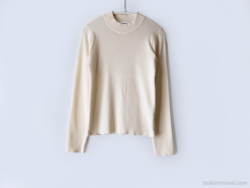 リブハイネックプルオーバー