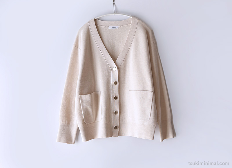 GLOBAL WORKスウェットライクVネックカーディガン